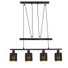 Pendant Light Globo TUNNO black, 4-light sources