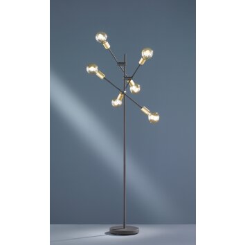 Trio CROSS Floor Lamp black, 6-light sources