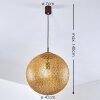 VIGRA Pendant Light brown, gold, 1-light source