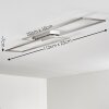 VEYRIER Ceiling light LED brushed steel, 2-light sources