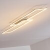 VEYRIER Ceiling light LED brushed steel, 2-light sources
