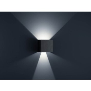 Helestra SIRI 44-L outdoor wall light LED black, 2-light sources