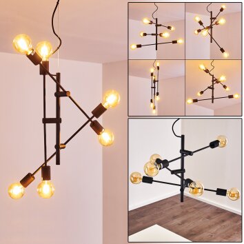 Coppet Pendant Light black-gold, 6-light sources