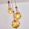 Pendant Light Eslov brown, rust-coloured, 3-light sources