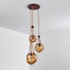 Pendant Light Eslov brown, rust-coloured, 3-light sources