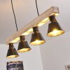 BERKELEY Pendant Light Light wood, black, 4-light sources