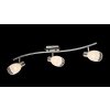 Globo ceiling light chrome, glass, 3-light sources