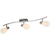 Globo ceiling light chrome, glass, 3-light sources