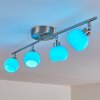 Motala Ceiling Light LED matt nickel, 4-light sources, Remote control, Colour changer