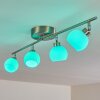 Motala Ceiling Light LED matt nickel, 4-light sources, Remote control, Colour changer
