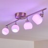 Motala Ceiling Light LED matt nickel, 4-light sources, Remote control, Colour changer