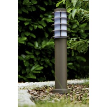 Brilliant Malo outdoor pedestal light brown, green, 1-light source