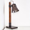 OKSBOL Table Lamp dark brown, grey, brushed steel, 1-light source