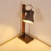 OKSBOL Table Lamp dark brown, grey, brushed steel, 1-light source
