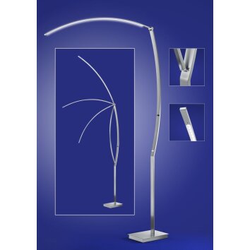 B-Leuchten TREE Floor Lamp LED chrome, matt nickel, 1-light source