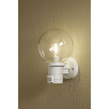 Konstsmide Nemi wall light white, 1-light source, Motion sensor