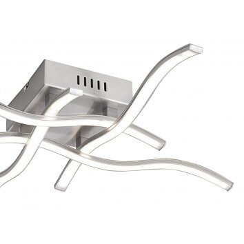 Leuchten-Direkt WAVE ceiling light LED stainless steel, 4-light sources