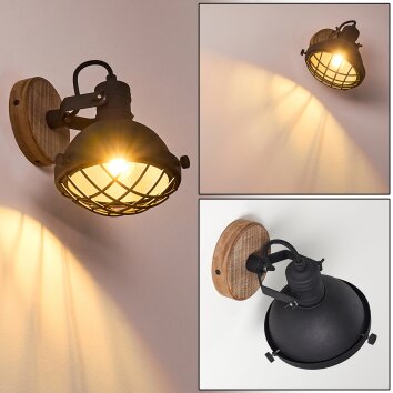 ONSALA Wall Light brown, black, 1-light source