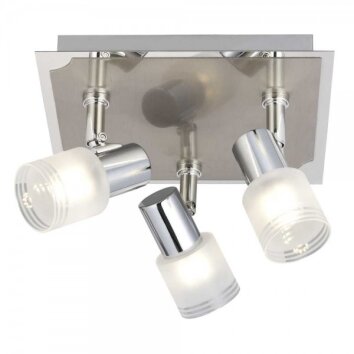 Brilliant Lea spotlight plate chrome, white, 3-light sources