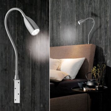 Honsel Sten bedside lamp LED matt nickel, 1-light source