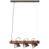 Pendant Light Brilliant Plow Dark wood, black, 3-light sources