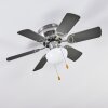 TRILLO ceiling fan grey, Light wood, matt nickel, 1-light source