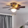 TRILLO ceiling fan grey, Light wood, matt nickel, 1-light source