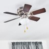 TRILLO ceiling fan grey, Light wood, matt nickel, 1-light source