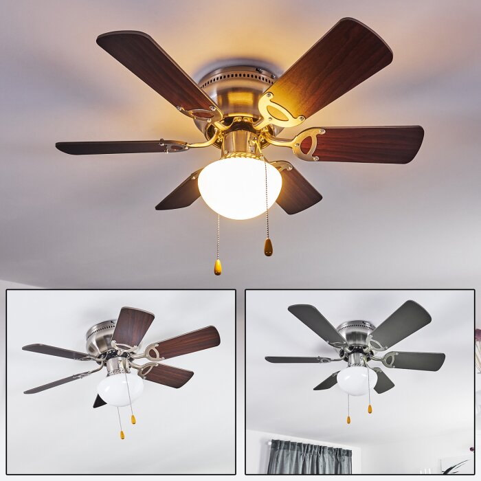Trillo Ceiling Fan Grey Light Wood, Wooden Ceiling Fan With Light Uk