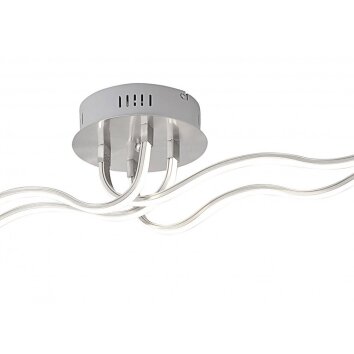 Leuchten-Direkt WAVE ceiling light LED stainless steel, 4-light sources